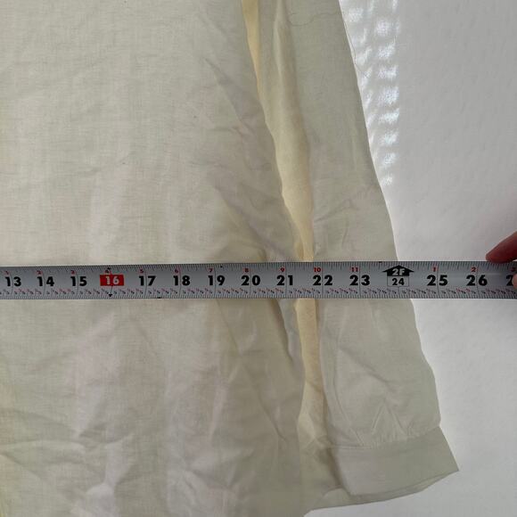 NWT Eberjey Linen Blend Off White Relaxed Button Down Pajama Top Small - Picture 6 of 8